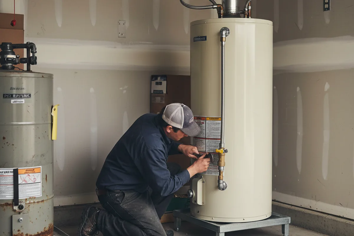 Water heater and shutoff valve replacement in Muenster